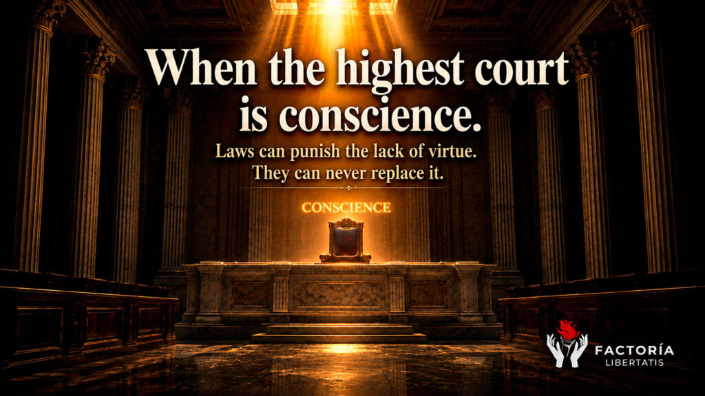 The conscience as the final court of judgment and the moral foundation of political responsibility in a free republic.