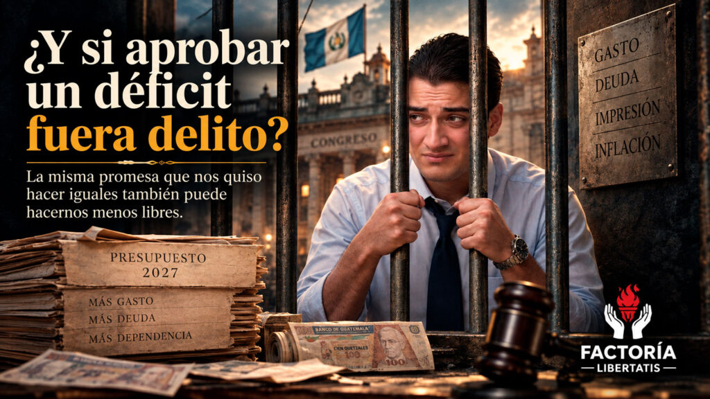 Representación del déficit fiscal de Guatemala, la deuda pública y la propuesta de sancionar la aprobación de presupuestos sin financiamiento.